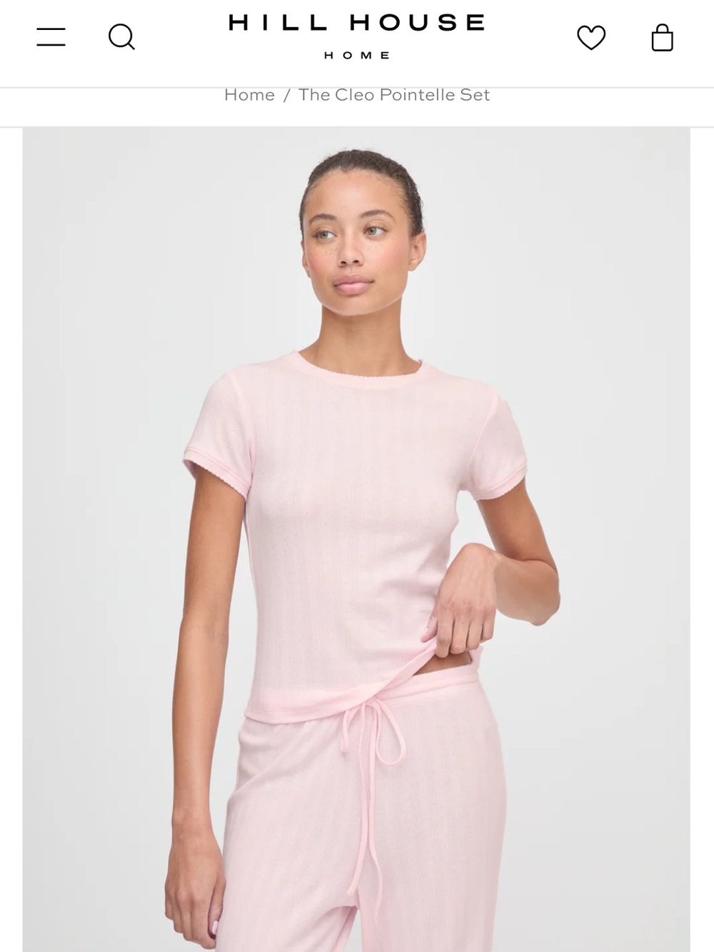 Soft Pink Ribbed Lounge Set Top - Picture 3 of 3